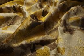 Tkanina tapicerska w złote i brązowe plamy