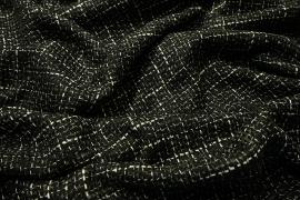 Tkanina wełniana w kolorze czarnym, grafitowym i białym