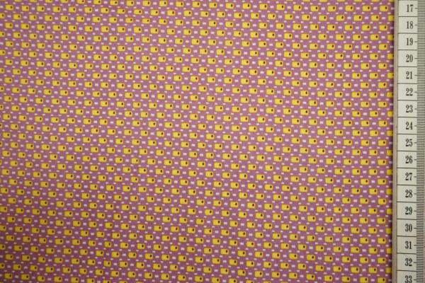 Bawełna drukowana w kolorze różowym w żółty wzór