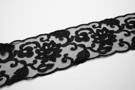 Taśma koronkowa - kolor czarny, szerokość 10 cm
