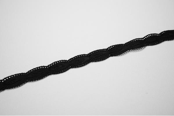 Koronka bawełniana - kolor czarny, 18 mm