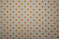 Bawełna - białe tło, pomarańczowe kropki 7 mm