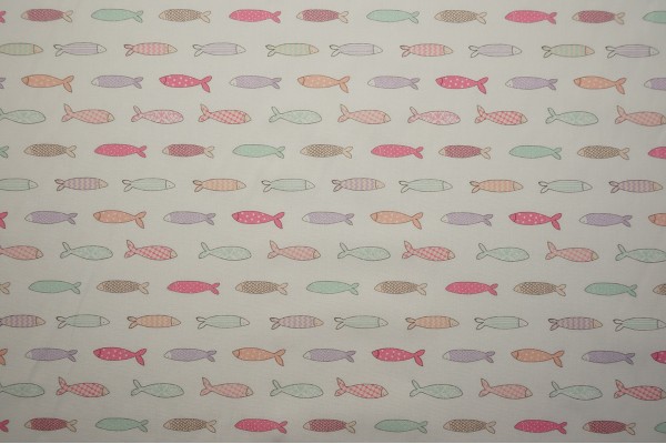 Bawełna - rybki pastelowe