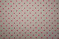 Bawełna - białe tło, różowe kropki 7 mm