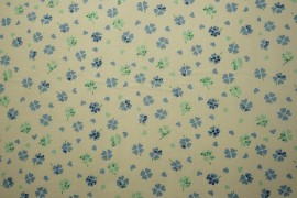 Bawełna - niebieskie, zielone koniczynki