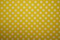 Bawełna - żółte tło, białe kropki 1 cm