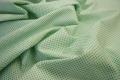 Bawełna - białe tło, zielone kropki 2 mm