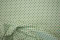 Bawełna - białe tło, zielone kropki 5 mm