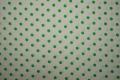 Bawełna - białe tło, zielone kropki 7 mm