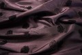 Tafta dwutonowa fioletowo-czarna z flokowymi różami