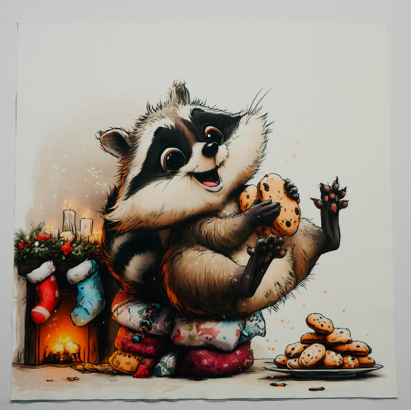 Panel poduszkowy - świąteczny szop z ciasteczkami