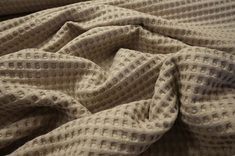 Bawełna wafel w kolorze beżowym