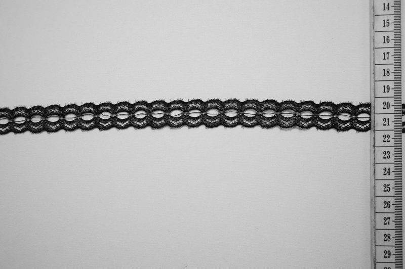 Taśma koronkowa - kolor czarny, szerokość 1.5 cm