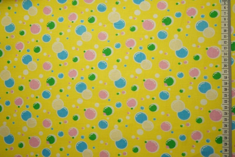 Bawełna - balony na żółtym tle