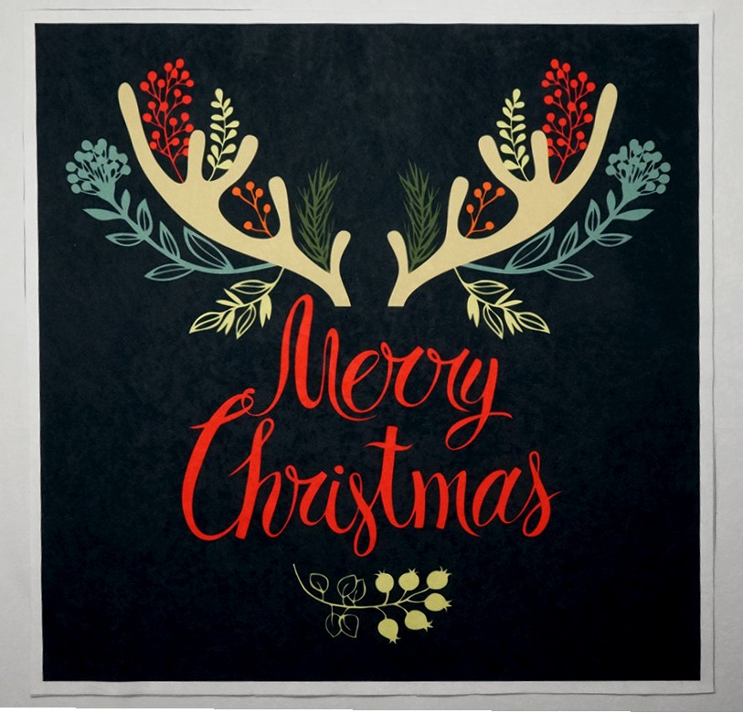 Panel poduszkowy - rogi "Merry Christmas"