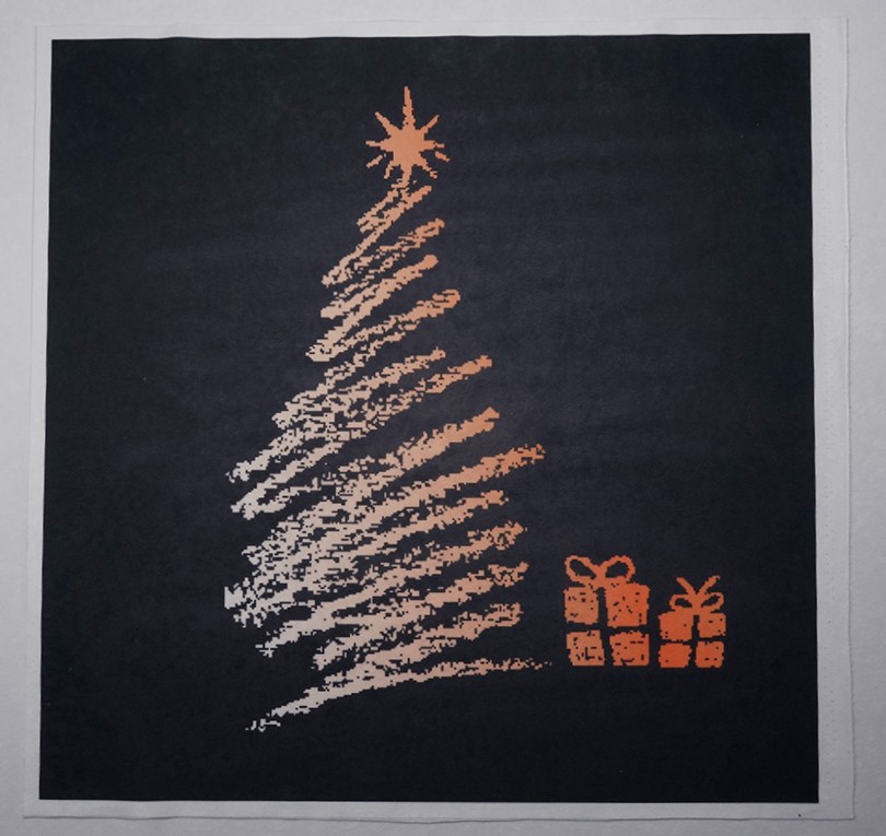 Panel poduszkowy - pomarańczowa choinka