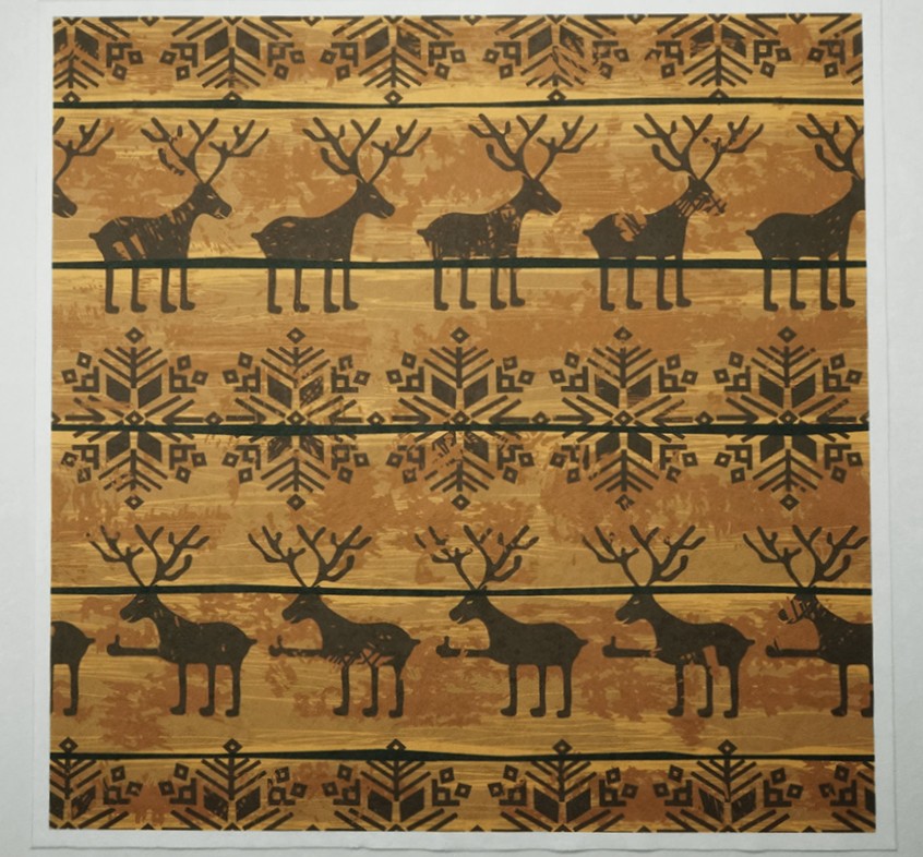 Panel poduszkowy - brązowe renifery i śnieżynki