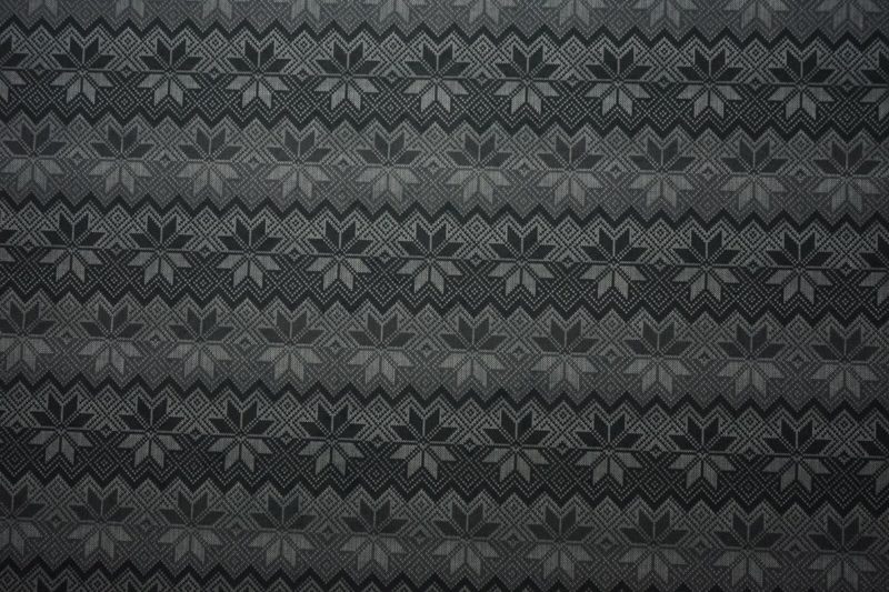 Tkanina świąteczna - grafitowe śnieżynki