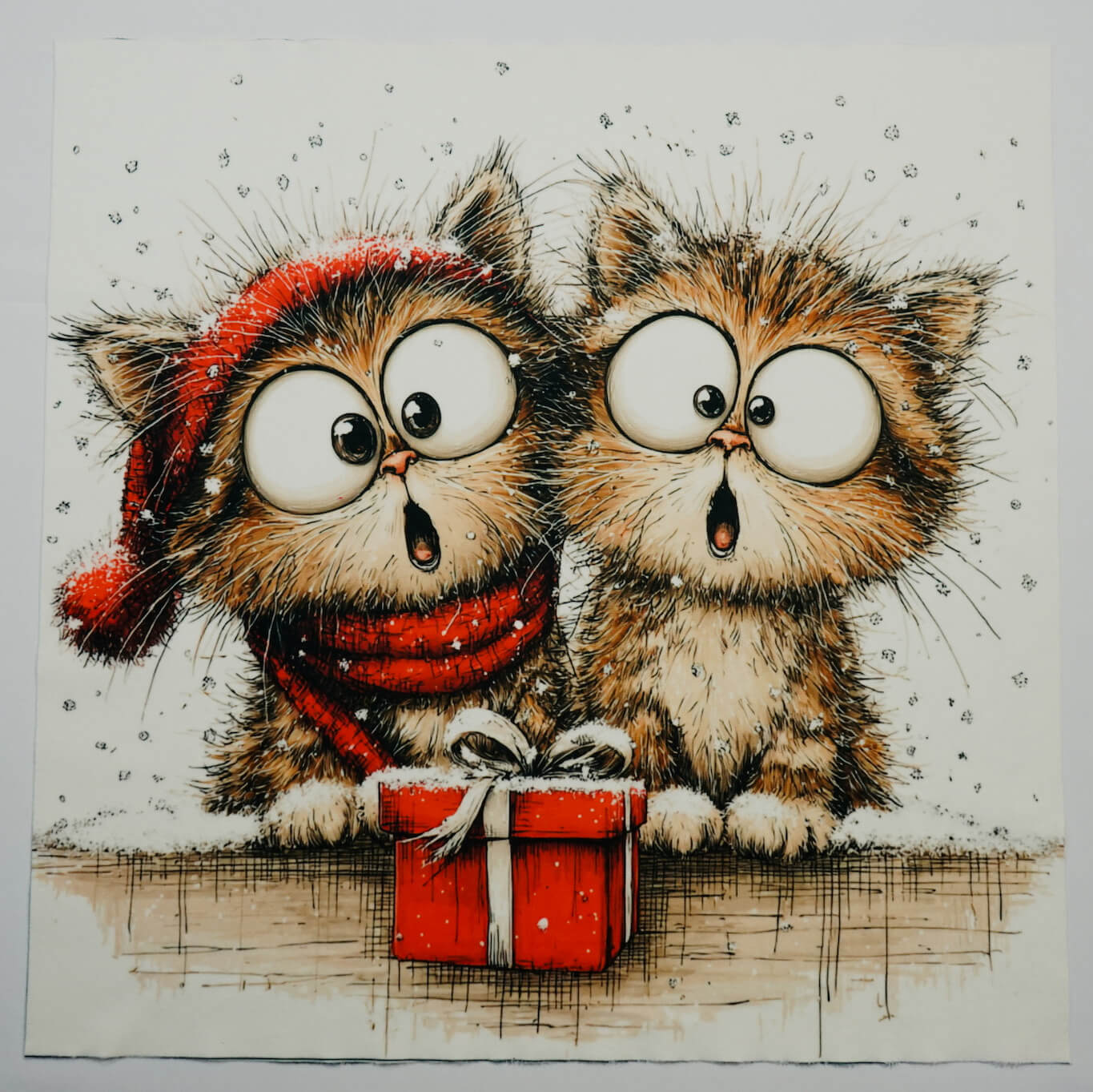 Panel poduszkowy - kotki z prezentem