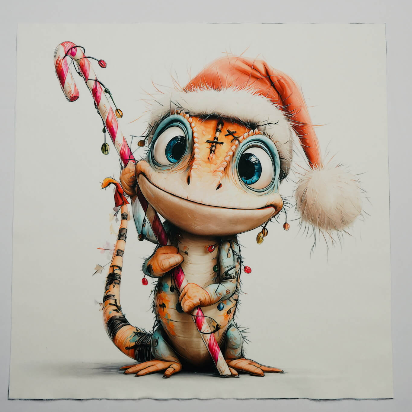 Panel poduszkowy - świąteczny kameleon