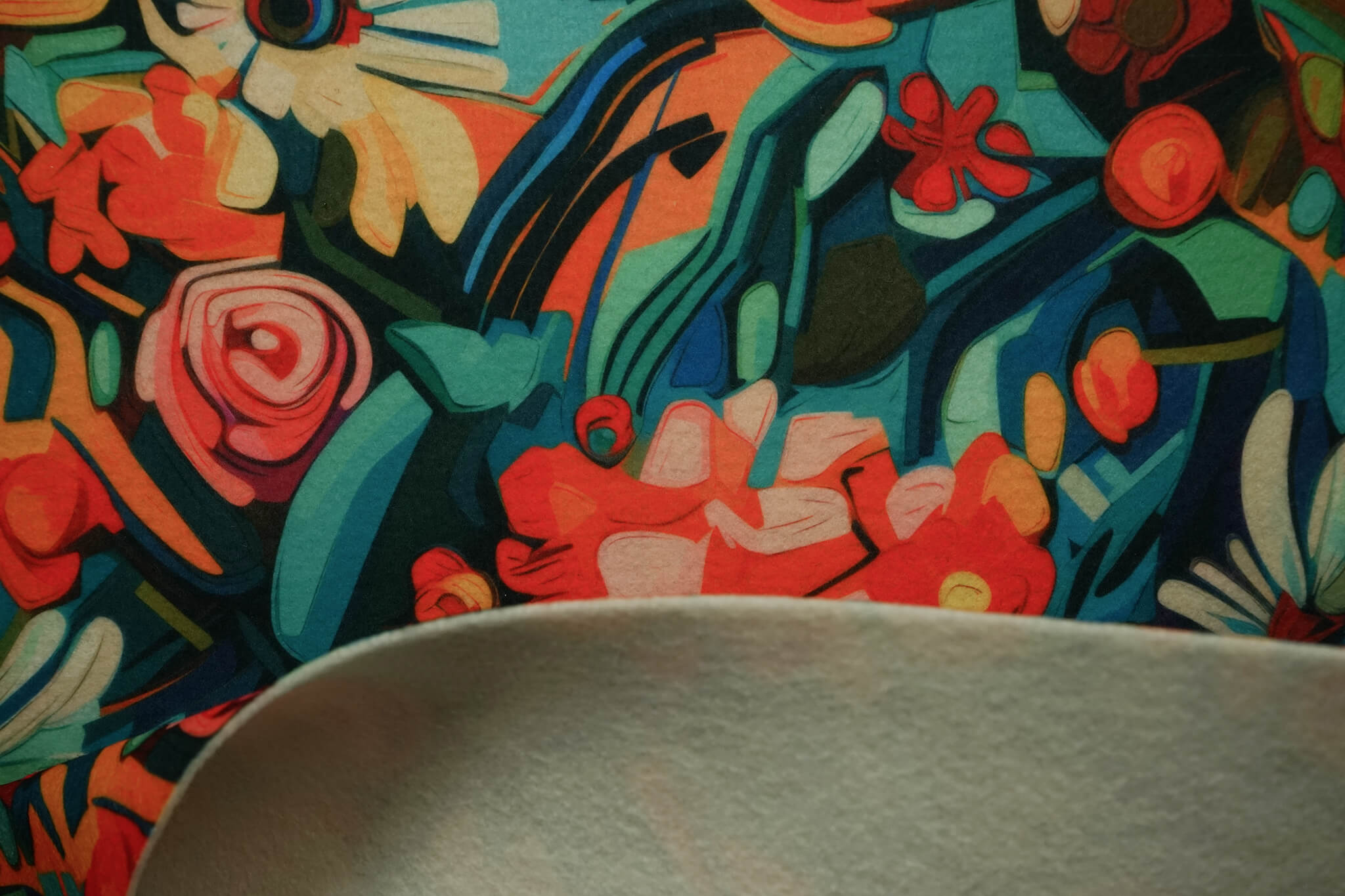 Filc drukowany - kwiaty w stylu Picasso - obrazek 4