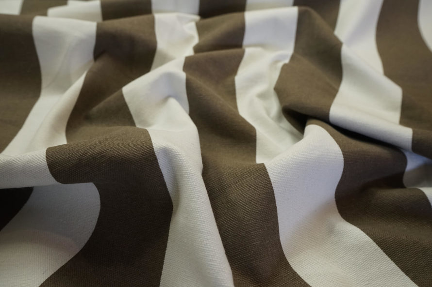 Bawełna panama w biało-beżowe pasy