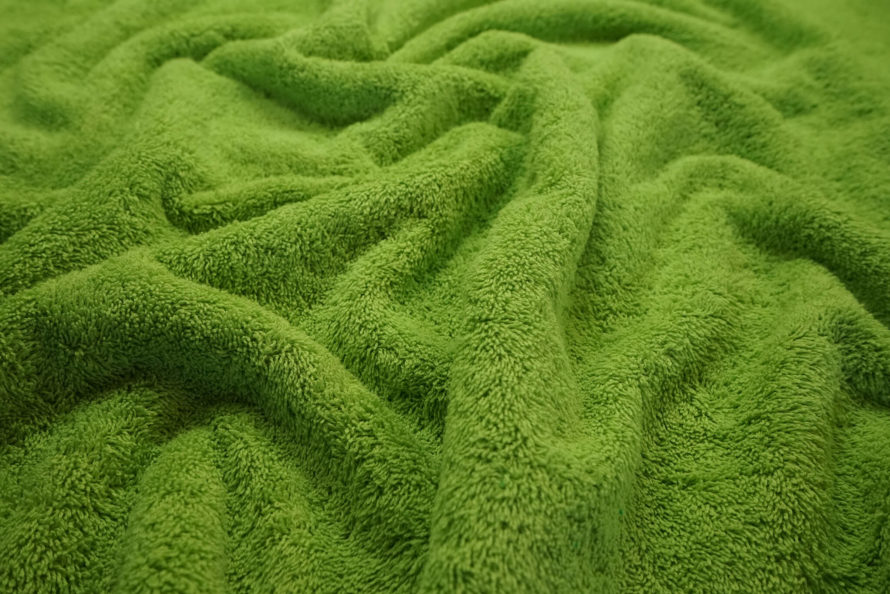 Bawełna frota / frotte w kolorze ciemnej limonki