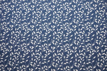 Tkanina sukienkowa - białe kwiatki na granatowym tle