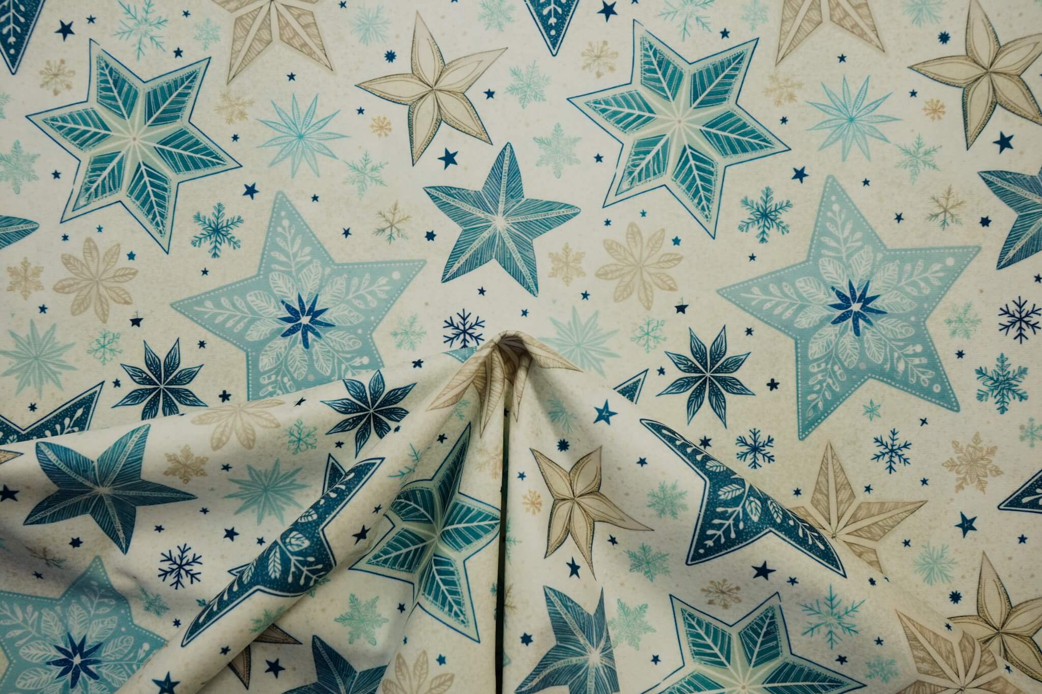 Tkanina świąteczna - gwiazdy