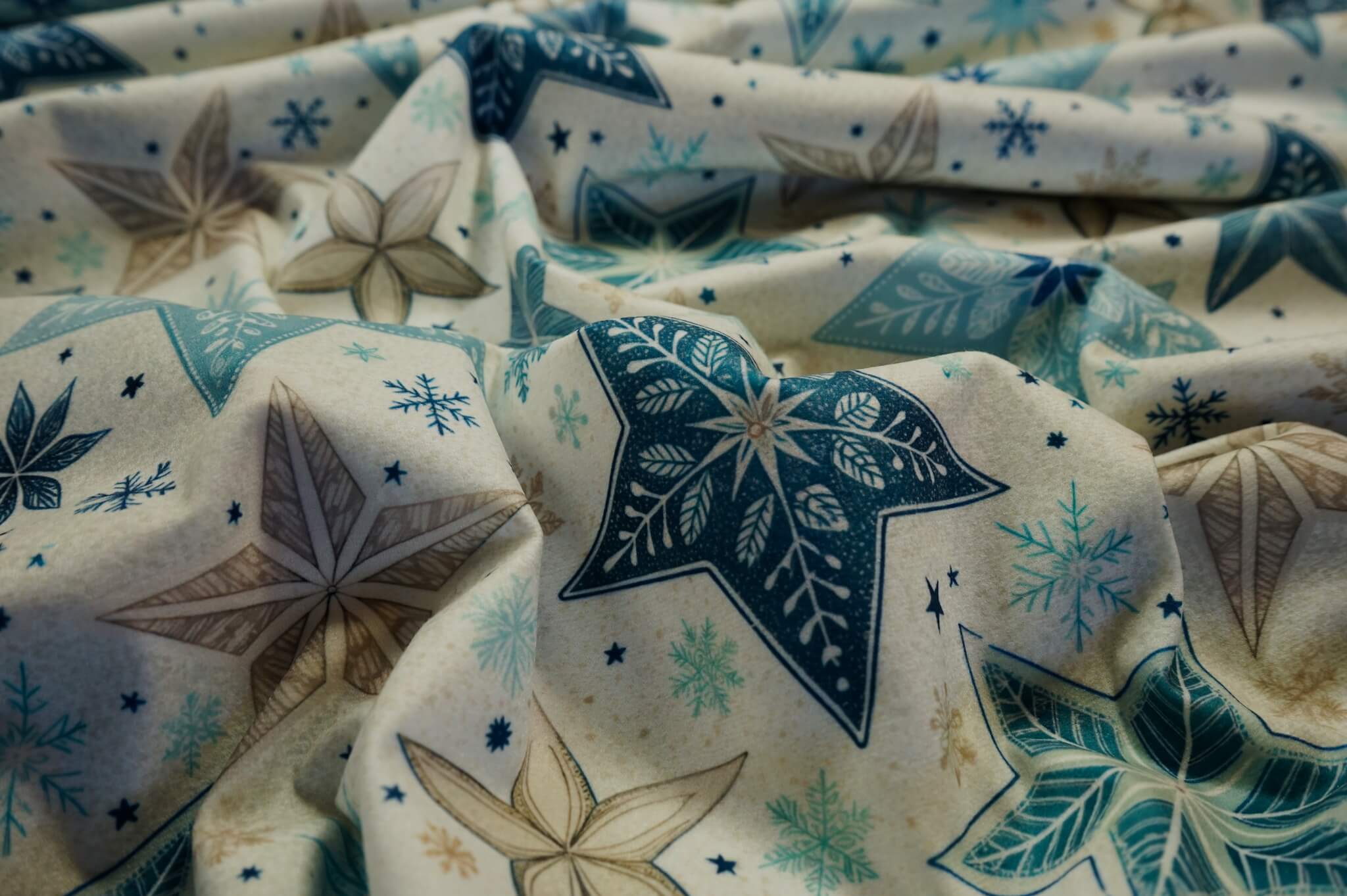 Tkanina świąteczna - gwiazdy